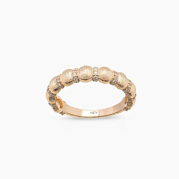 Core Matte 0.20 CT Pırlanta Taşlı Rose Altın Yüzük - 2