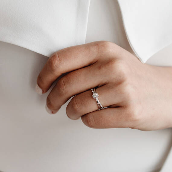 Diamond Spiral Wedding Ring - 3