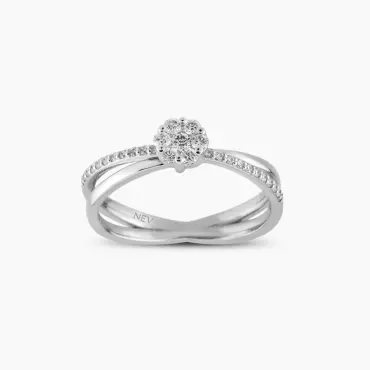 Coronet 0.28 CT Pırlanta Taşlı Beyaz Altın Sarmal Alyans - Nev Jewellery (1)