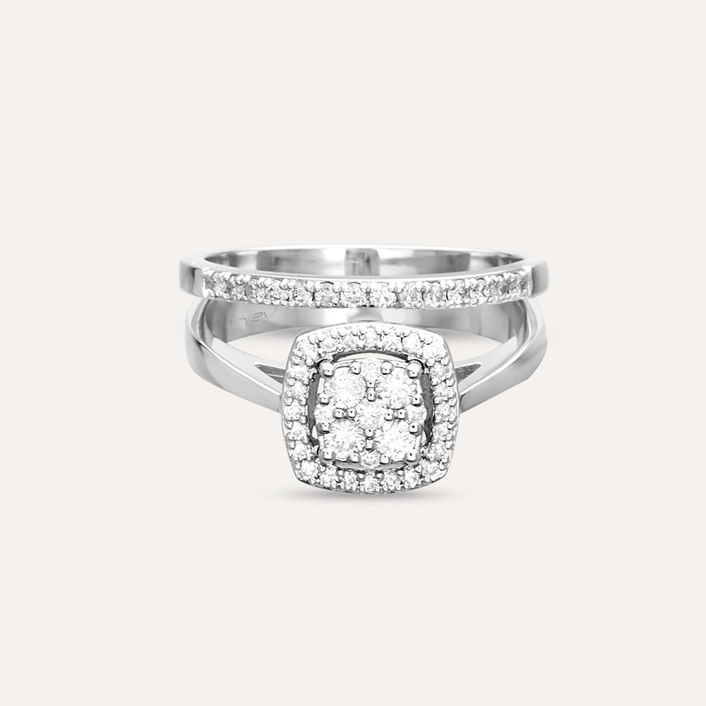 Coronet 0.43 CT Diamond White Gold Ring - 4