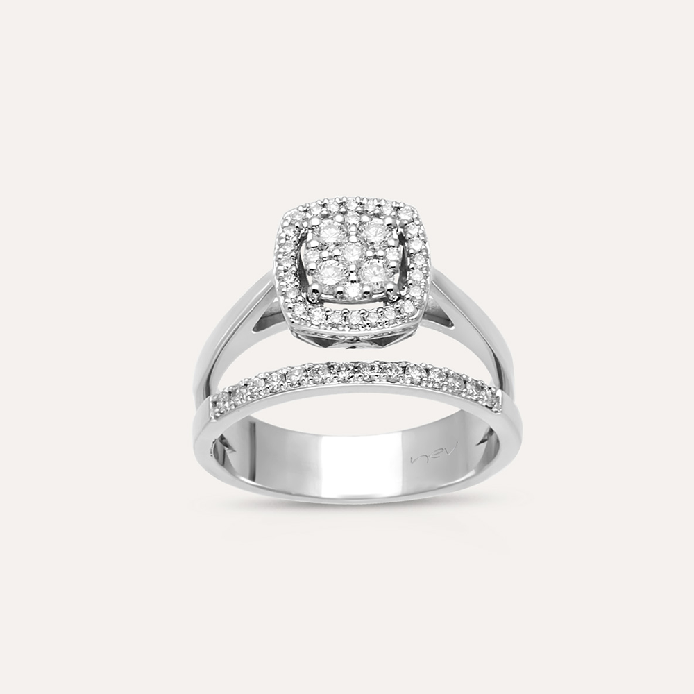 Coronet 0.43 CT Pırlanta Taşlı Beyaz Altın Yüzük - 1