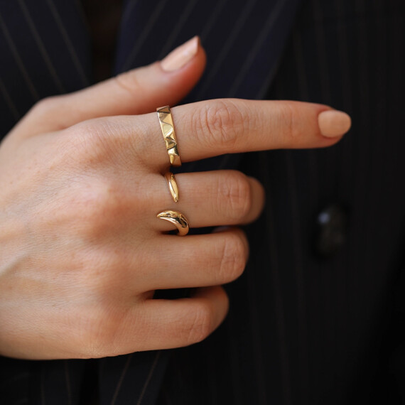 Corva Sarı Altın Yüzük - Nev Jewellery