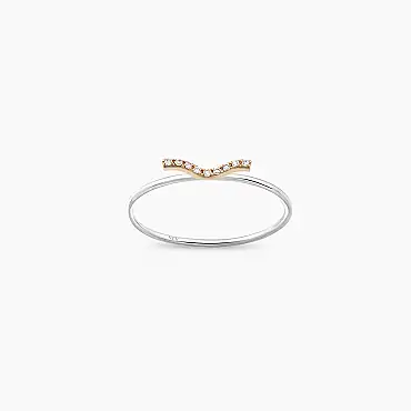 Crimp 0.03 CT Pırlanta Taşlı Beyaz Altın Yüzük - Nev Jewellery (1)
