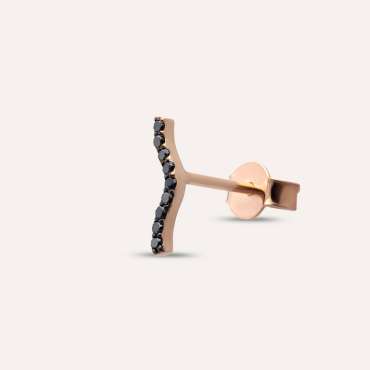 Crimp 0.07 CT Black Diamond Mini Single Earring - Nev Jewellery