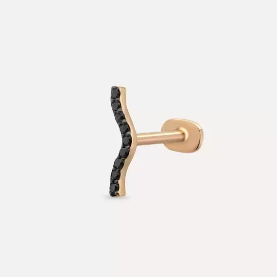 Crimp Black Diamond Rose Gold Piercing - 1