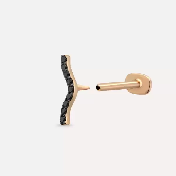 Crimp Black Diamond Rose Gold Piercing - 4