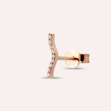 Crimp Rose 0.04 CT Diamond Mini Single Earring - Nev Jewellery