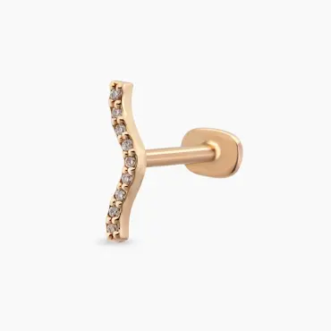 Crimp Rose Pırlanta Taşlı Piercing - Nev Jewellery (1)