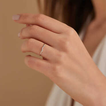 Crimp White 0.05 CT Pırlanta Taşlı Yüzük - Nev Jewellery (1)