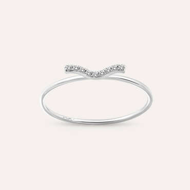 Crimp White 0.05 CT Pırlanta Taşlı Yüzük - Nev Jewellery