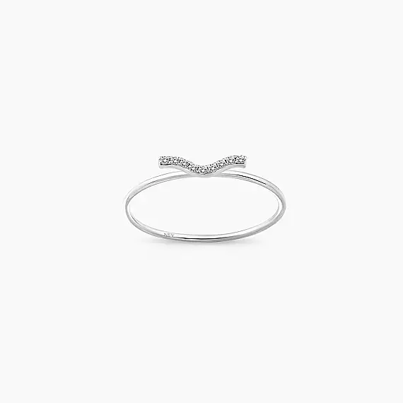 Crimp White 0.05 CT Pırlanta Taşlı Yüzük - 1