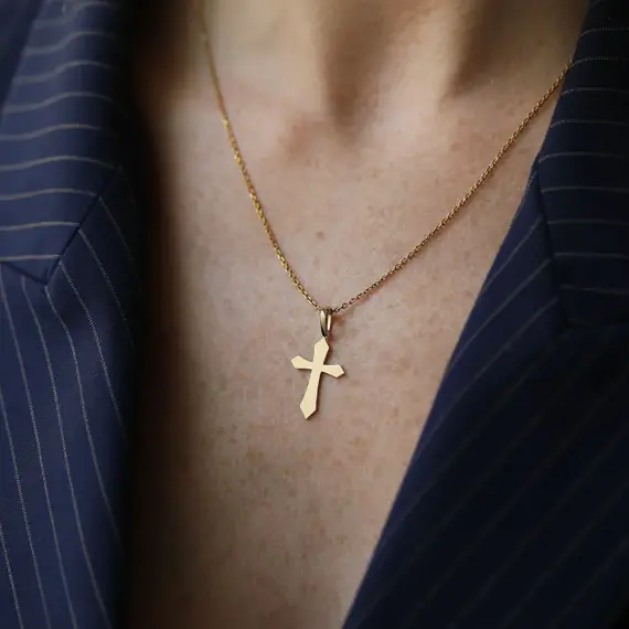 Cross III Yellow Gold Pendant - 2