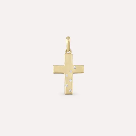 Cross IV Yellow Gold Pendant - 1