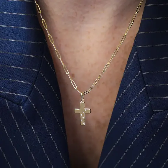 Cross IV Yellow Gold Pendant - 2