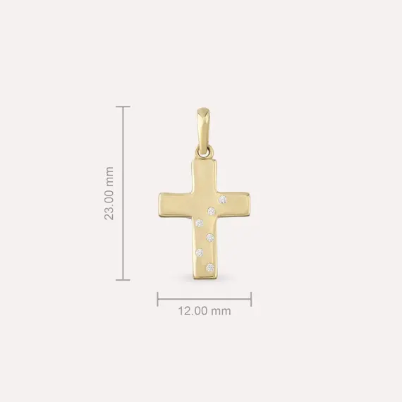 Cross IV Yellow Gold Pendant - 3