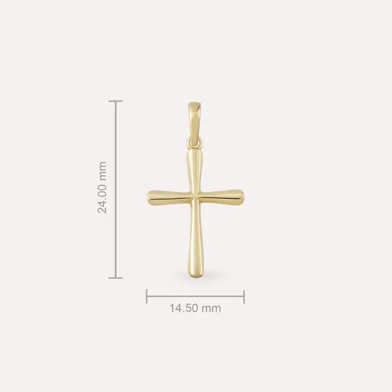 Cross VI Yellow Gold Pendant - 3