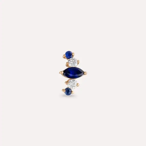 Crown Sapphire and Diamond Rose Gold Piercing - 3