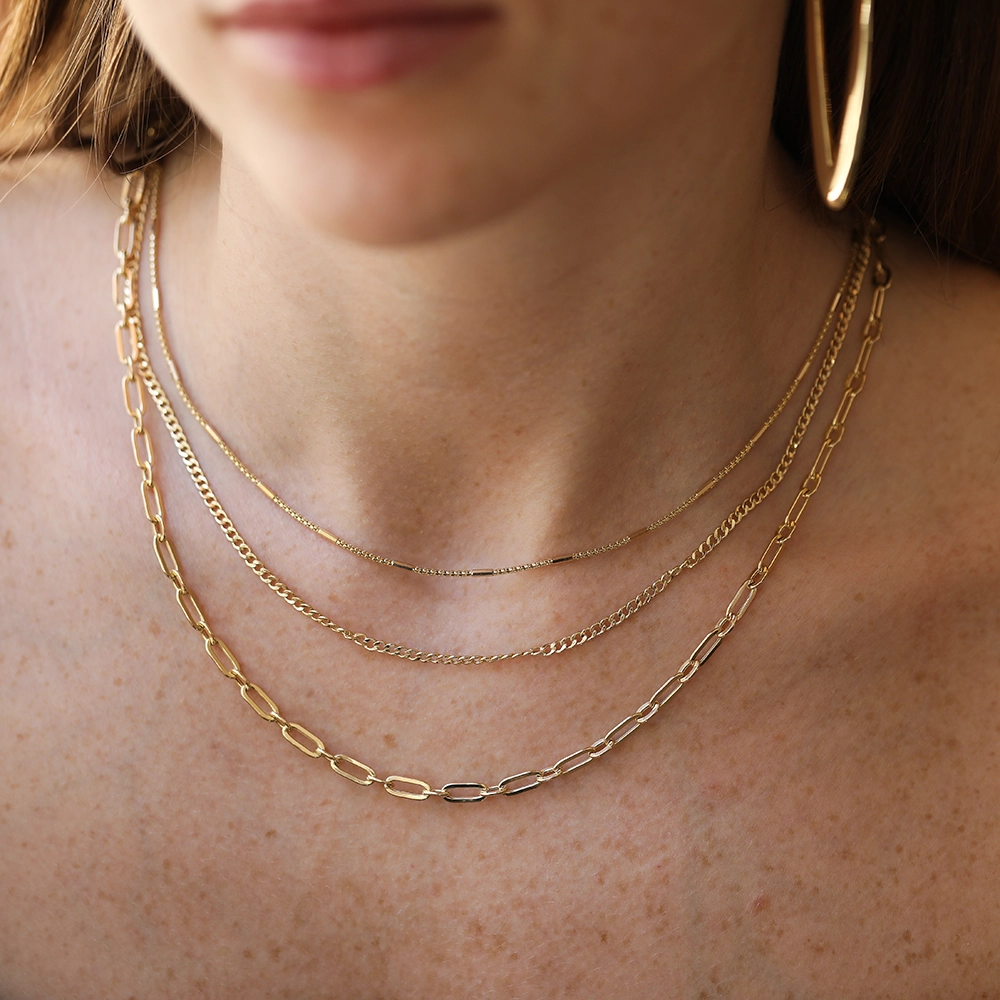 Cuba Sarı Altın İtalyan Kolye - Nev Jewellery (1)