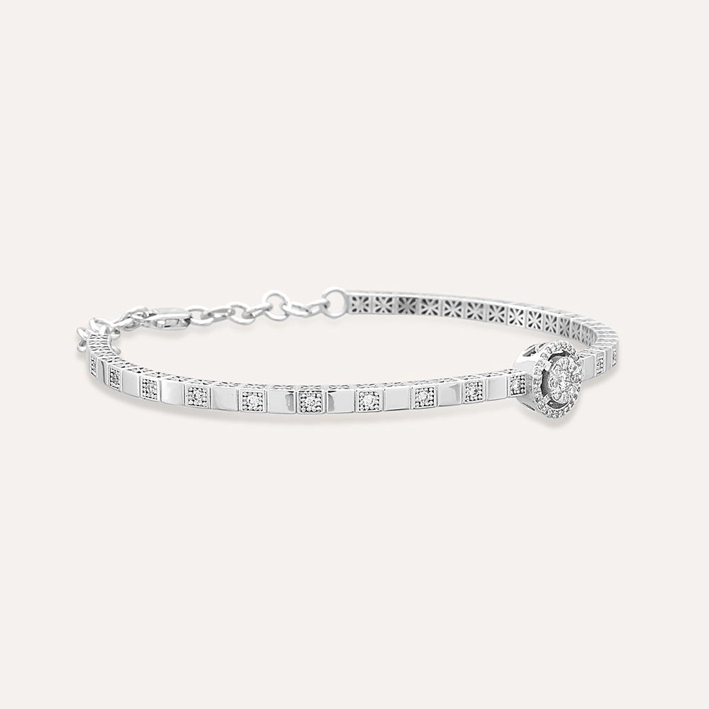 Cubes 0.43 CT Diamond White Gold Bracelet - 3