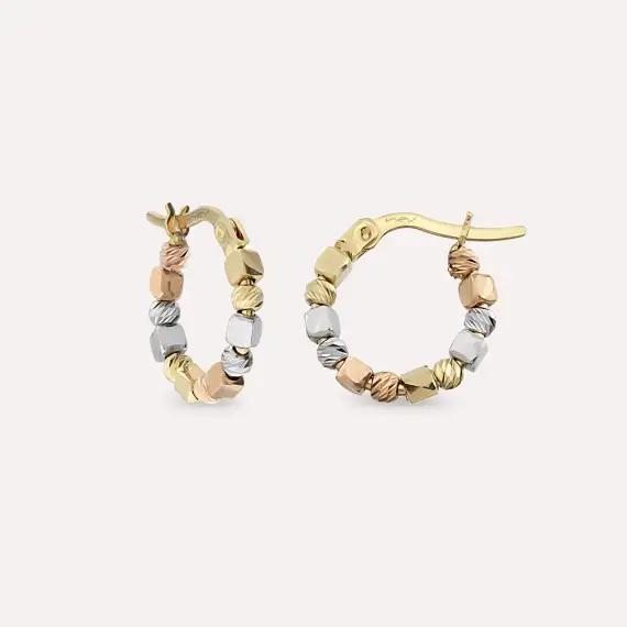 Cubic Dorica Gold Hoop Earring - 1