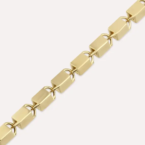 Cubic Yellow Gold Bracelet - 3