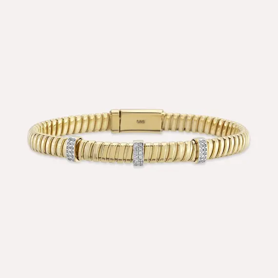 Curly Yellow Gold Bracelet - 1