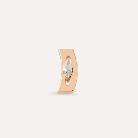 Curve Marquise Cut Diamond Rose Gold Piercing - 3