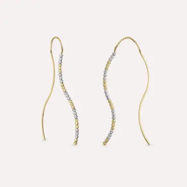 Curve Yellow Gold Dangling Earring - Nev Jewellery (1)
