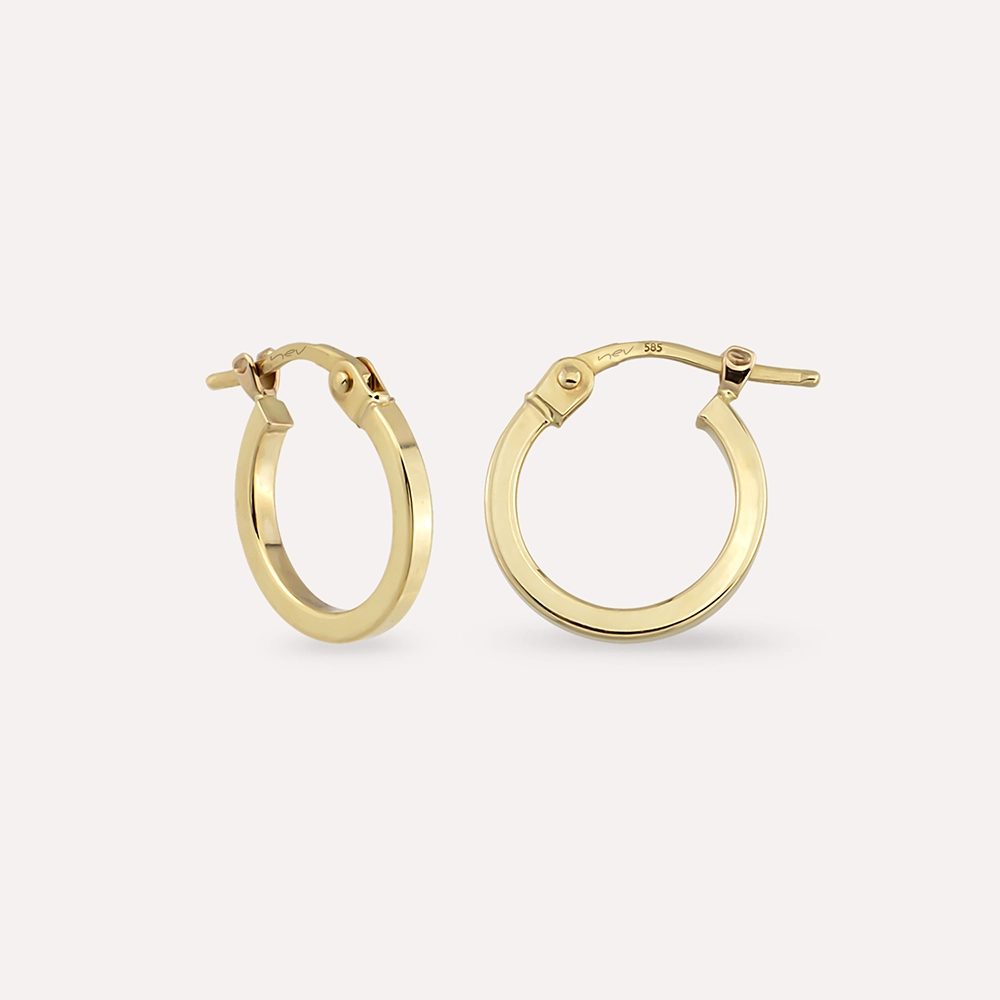 Daily Yellow Gold Hoop Earrings - 1
