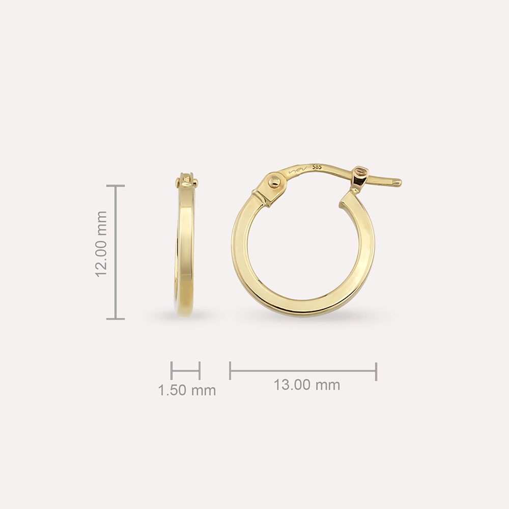 Daily Yellow Gold Hoop Earrings - 3