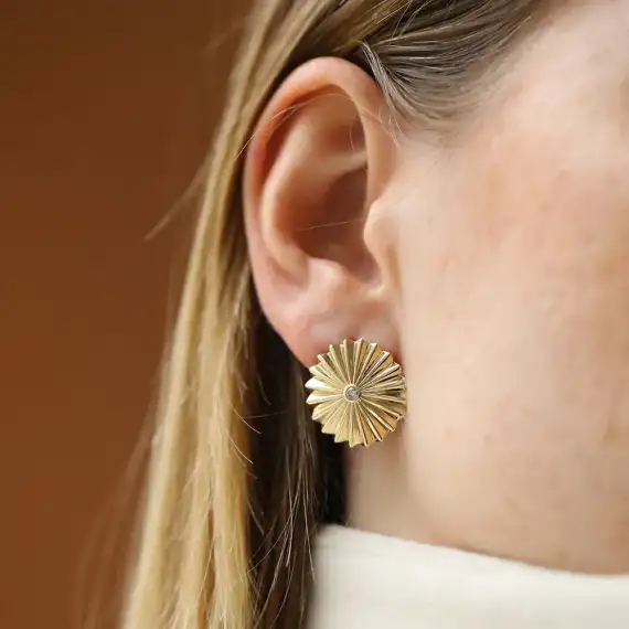 Dalia Yellow Gold Earring - 2