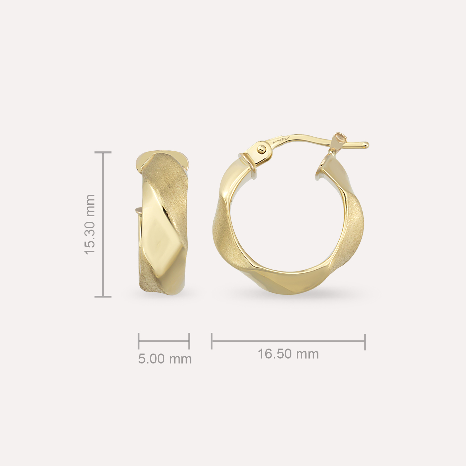 Darian Jr. Yellow Gold Hoop Earring - 3