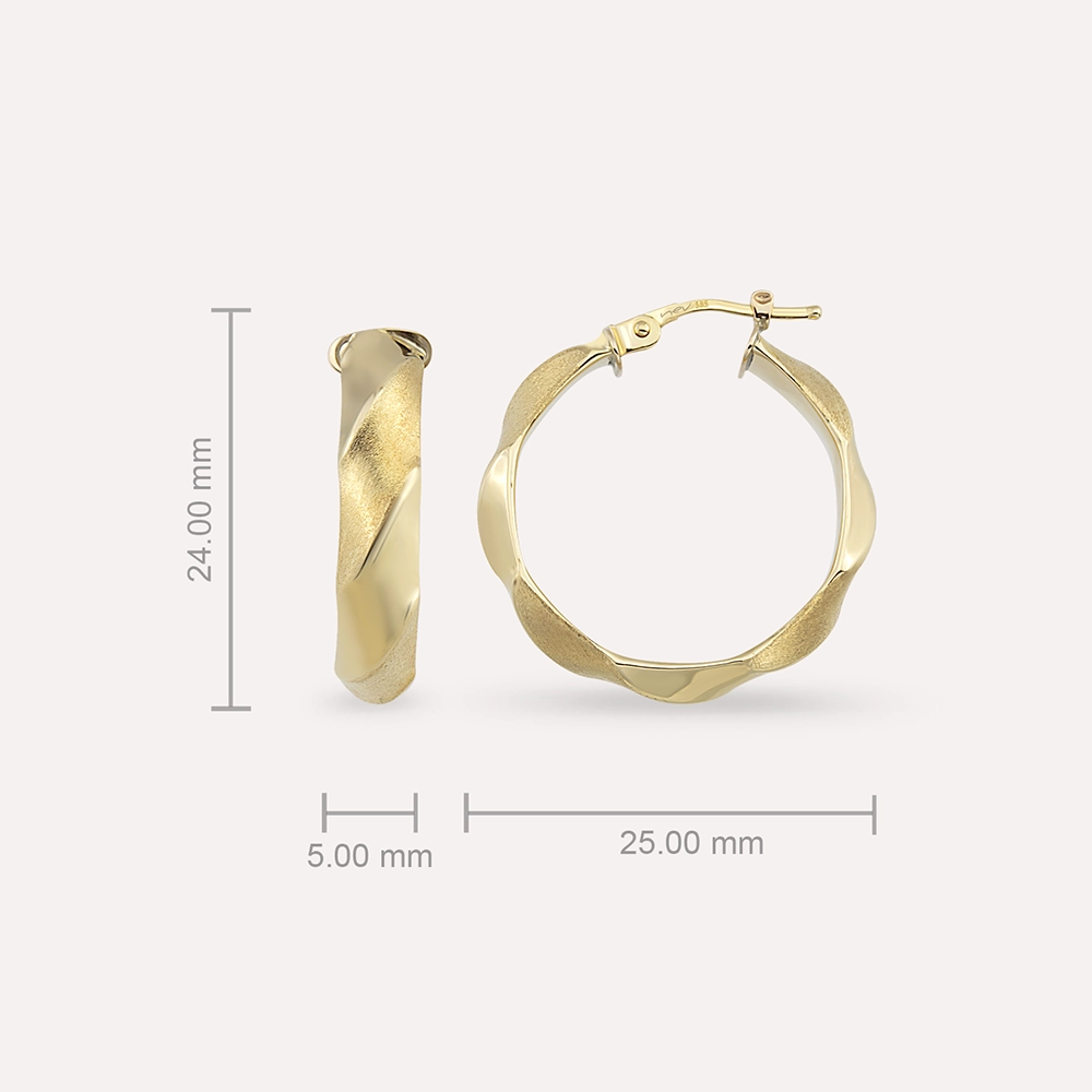 Darian Yellow Gold Hoop Earring - 3