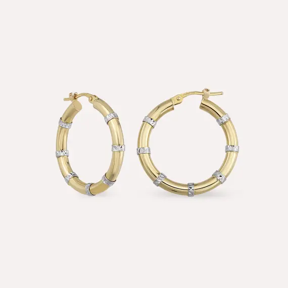 Darrel Yellow Gold Hoop Earring - 1