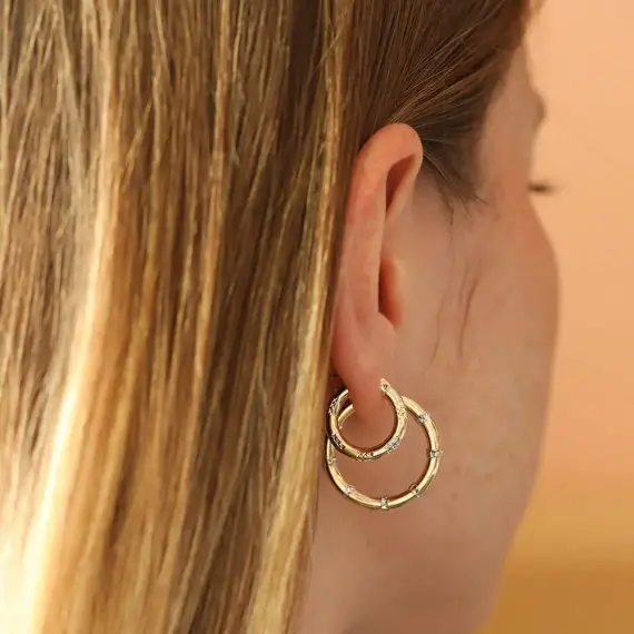 Darrel Yellow Gold Hoop Earring - 2