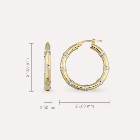 Darrel Yellow Gold Hoop Earring - 3