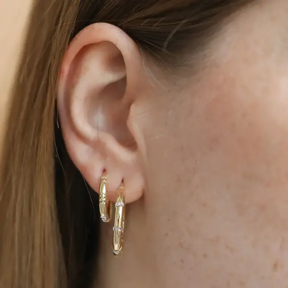 Darrel Yellow Gold Hoop Earring - 4