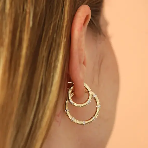 Darrel Yellow Gold Hoop Earring - 5