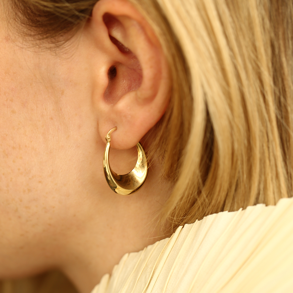 Dean Yellow Gold Hoop Earring - 1