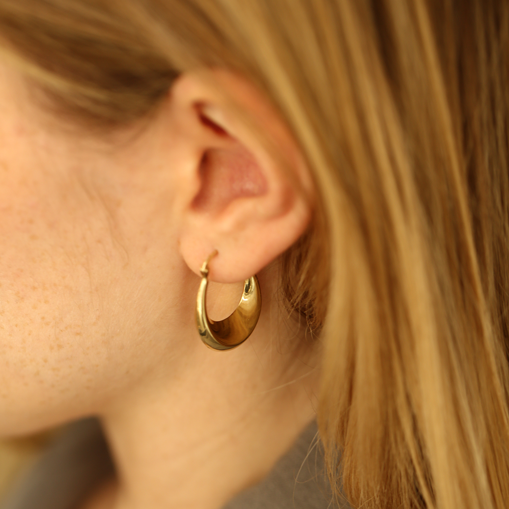 Dean Yellow Gold Hoop Earring - 4