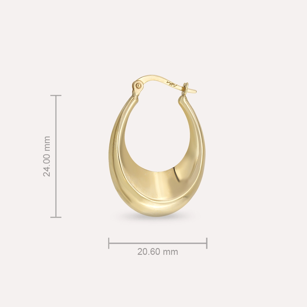 Dean Yellow Gold Hoop Earring - 3