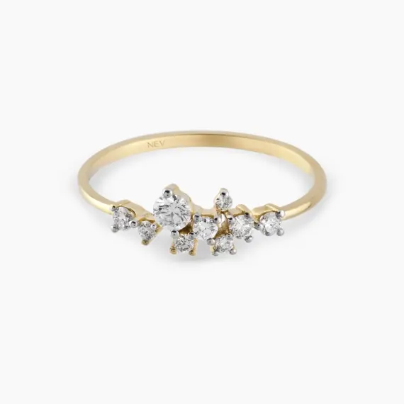Jasmine Diamond Yellow Gold Ring - 4