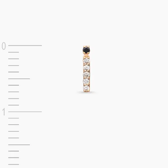 Diamond Rose Gold İ Letter Mini Single Earring - 3