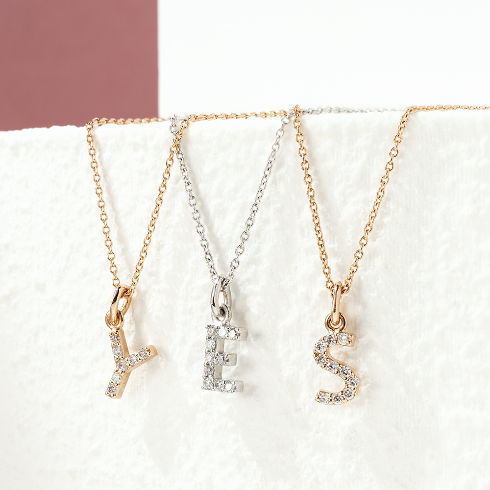 Diamond Rose Gold Y Letter Necklace - 3