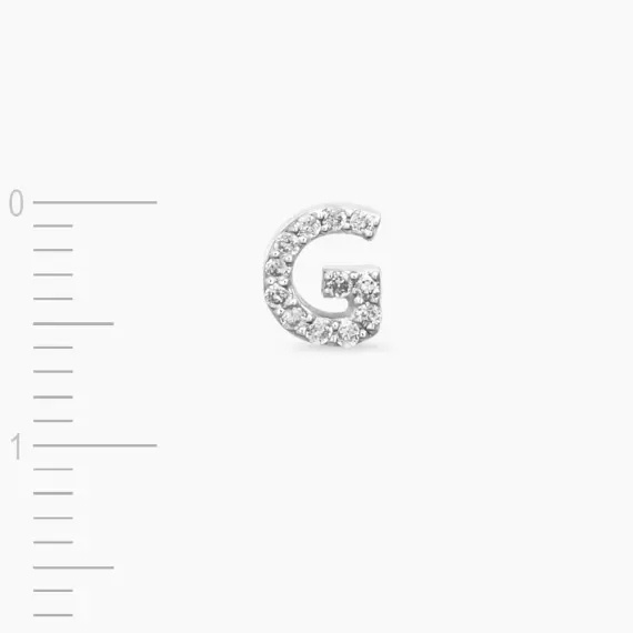 Diamond White Gold G Letter Mini Single Earring - 3