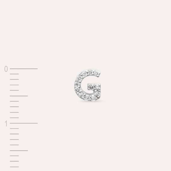 Diamond White Gold G Letter Mini Single Earring - 4