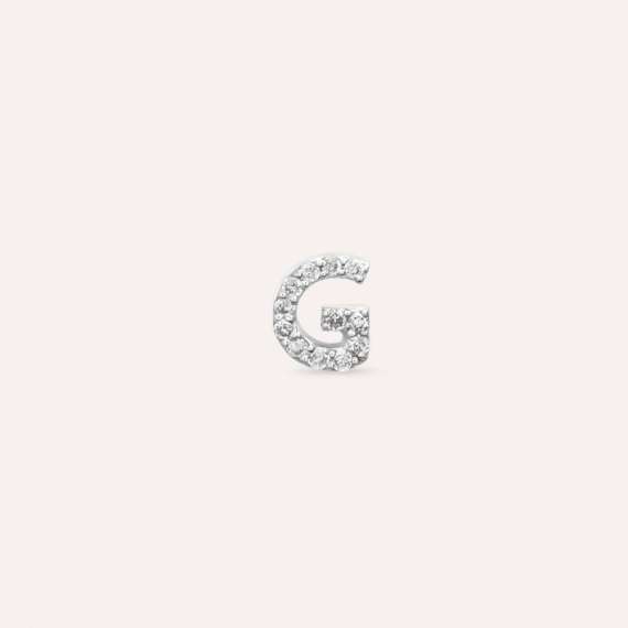 Diamond White Gold G Letter Mini Single Earring - 1