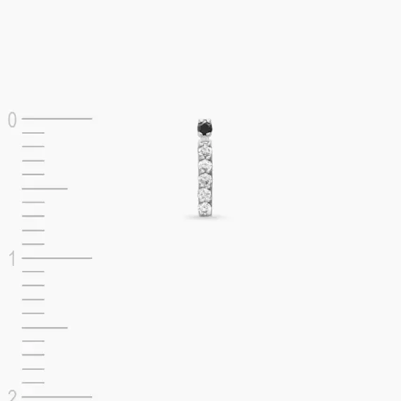 Diamond White Gold İ Letter Mini Single Earring - 3