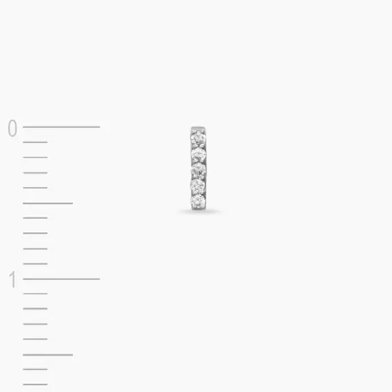 Diamond White Gold I Letter Mini Single Earring - 3
