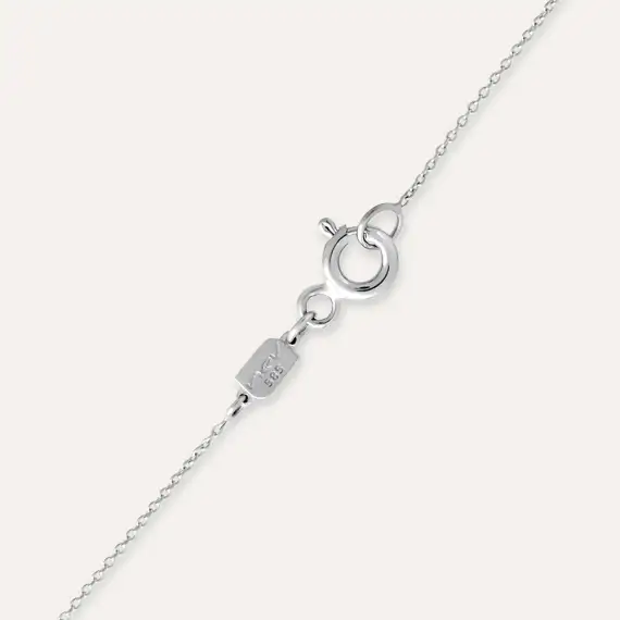 Diamond White Gold J Letter Necklace - 3